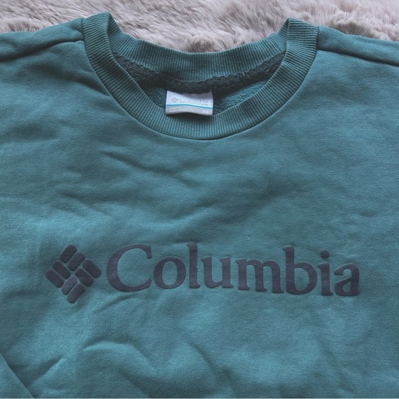 Columbia Monochrome Teal Fleece Lined Crewneck Long Sleeve Sweatshirt - Picture 2 of 4